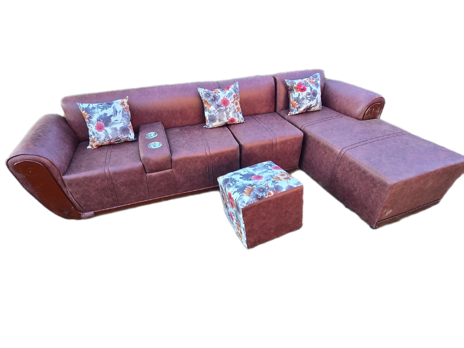 Small L Shape buffalo Material Sofa - Image 4