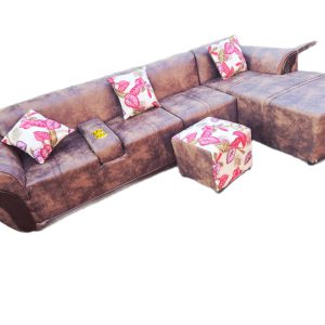Small L Shape buffalo Material Sofa