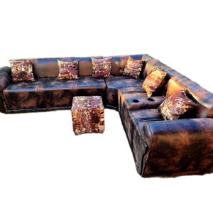 Large L Shape buffalo Material Sofa