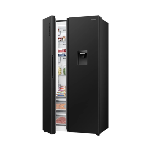 HRSBS540BW-Hisense-541L-PureFlat-Side-by-Side-Fridge-Black_Angle Hisense Double Door